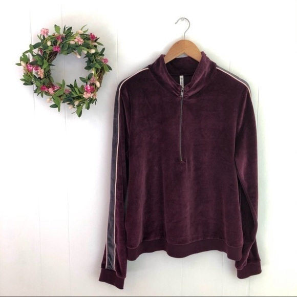 Fabletics Purple Velour Track Jacket Size M EUC - Picture 3 of 9